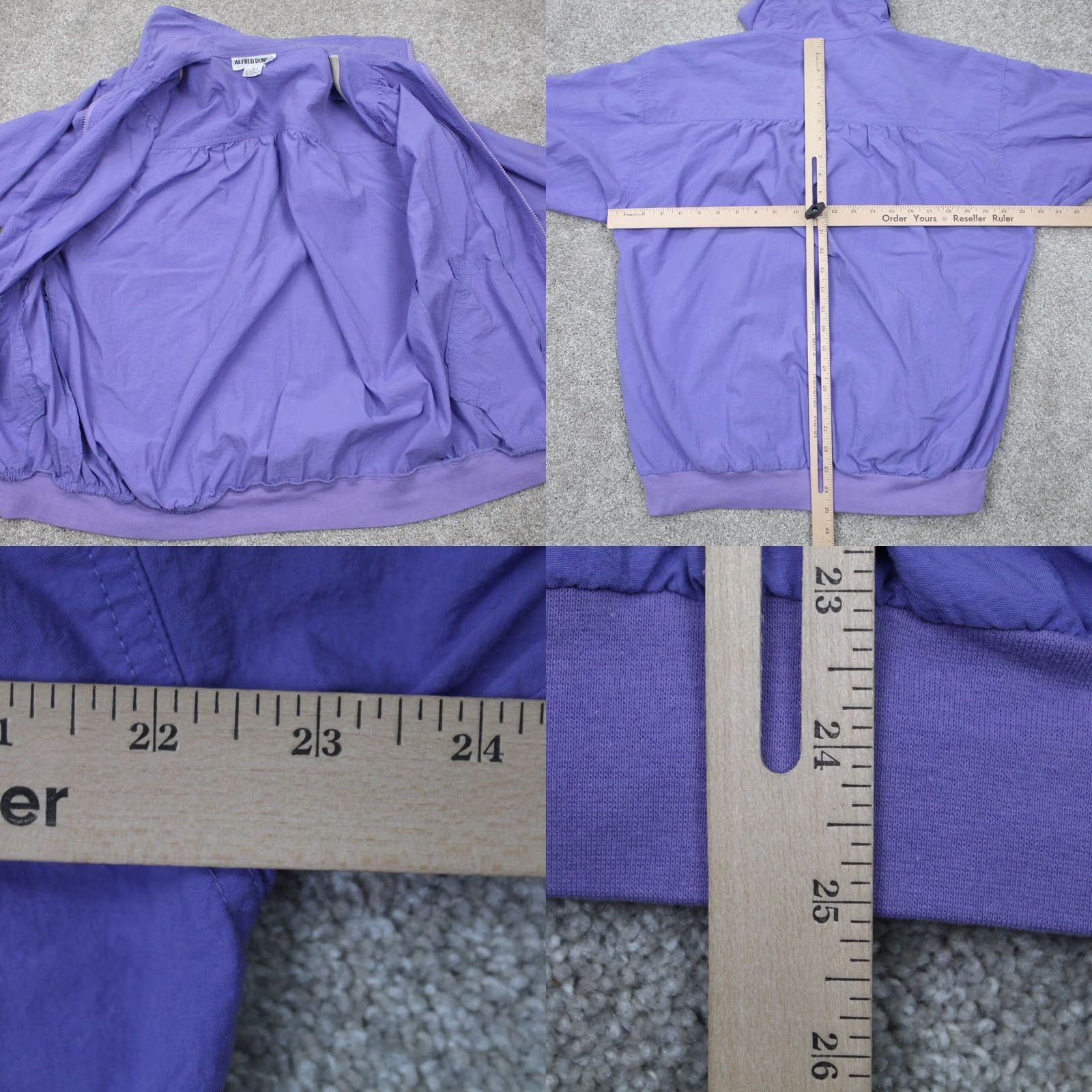 Vintage Alfred Dunner Purple Full Zip Windbreaker Jacket Womens Medium 100% Nylon Solid Mid-Length Zip Front Coat Jacket Size M / US 6-8 / IT 42-44 - 8 Thumbnail