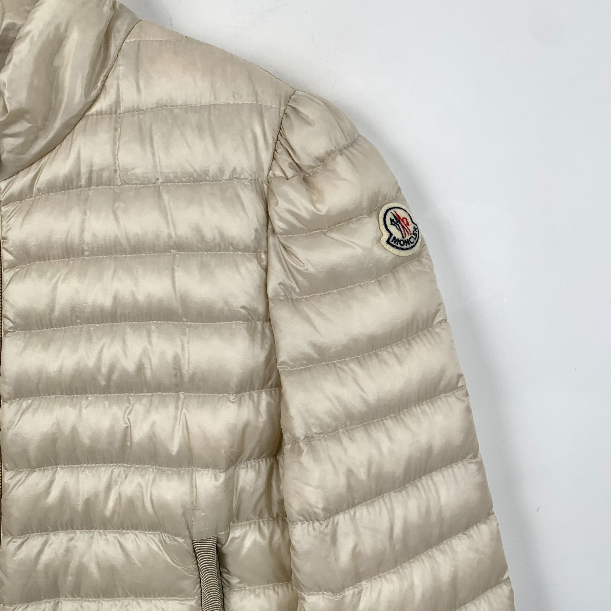 Moncler Moncler Beige Puffer Jacket With Ruffle Hem Lightweight Size S / US 4 / IT 40 - 3 Thumbnail