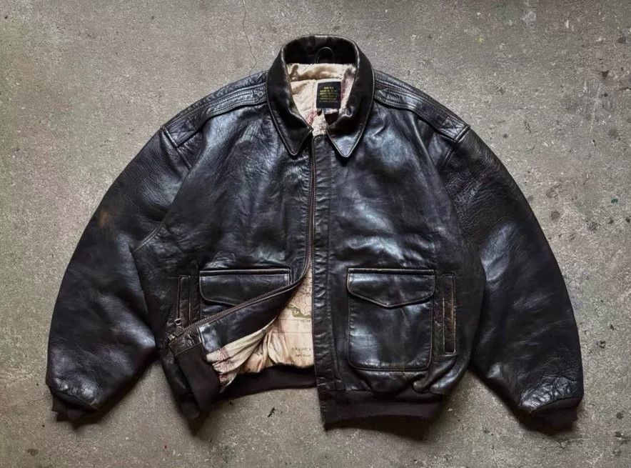 Avirex vintage avirex a2 leather flight jacket Size US XL / EU 56 / 4 - 1 Thumbnail