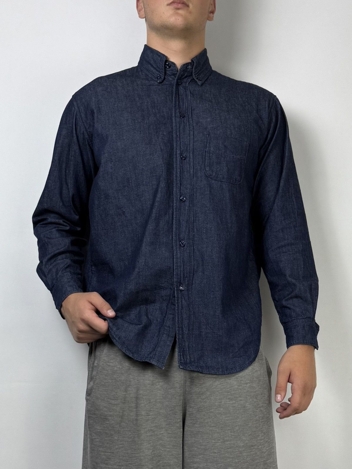 Acne Studios Acne Studios Long Sleeve Pocket Logo Oversize Shirt Size US M / EU 48-50 / 2 - 2 Thumbnail