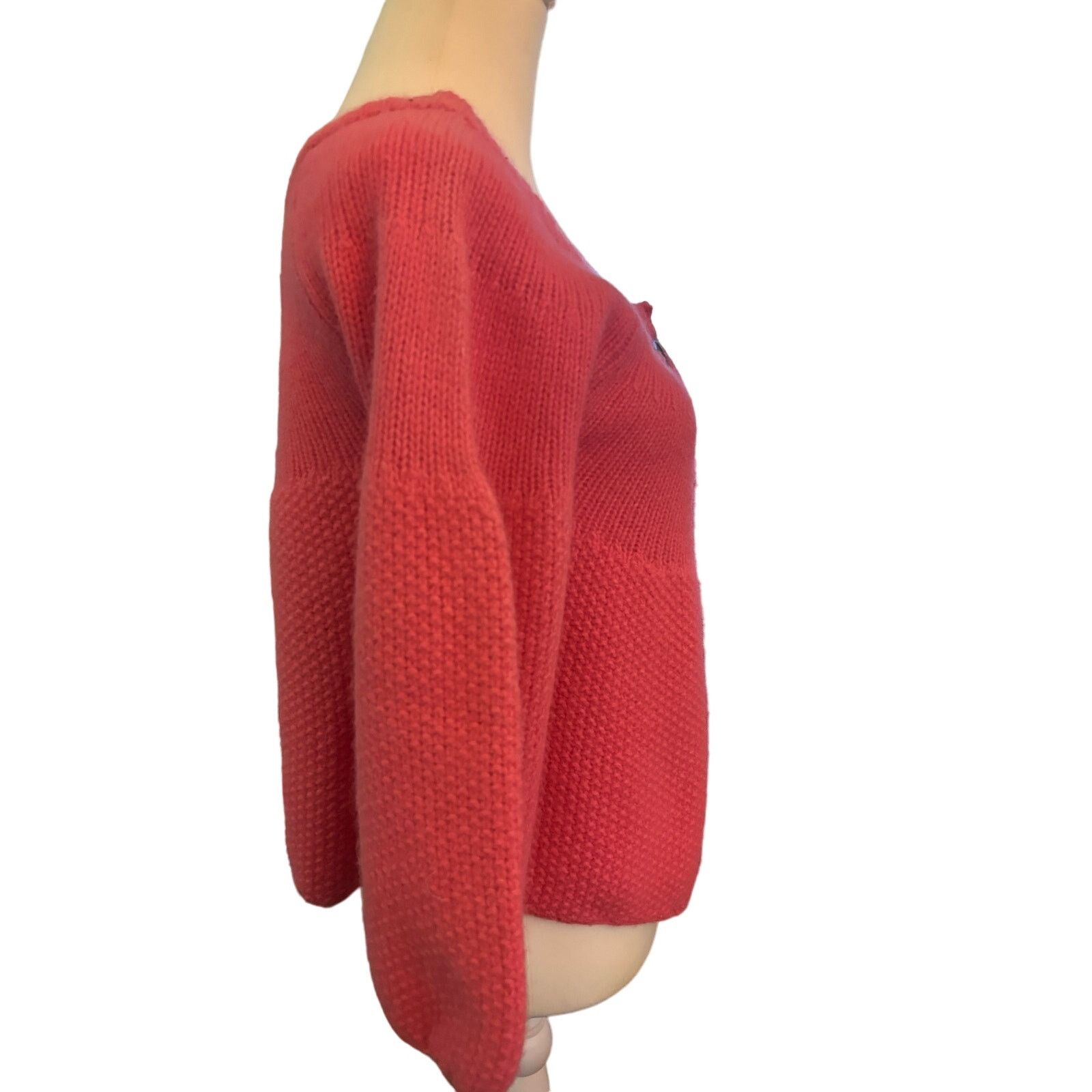 Free People Free People Women's Wool Cardigan Sweater Size Medium Pink Size M / US 6-8 / IT 42-44 - 3 Thumbnail
