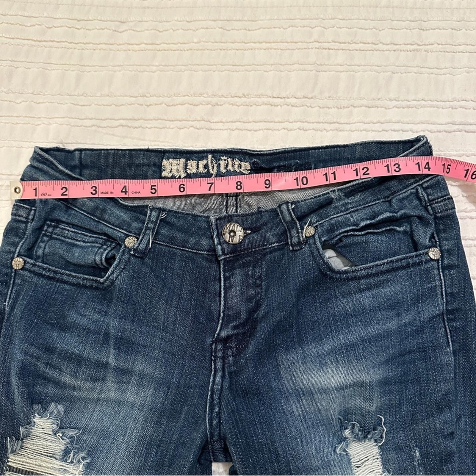 Rage Against The Machine Machine Denim Low Rise Flare Juniors 7 Distressed Bootcut 28 Size 30" / US 8 / IT 44 - 8 Thumbnail