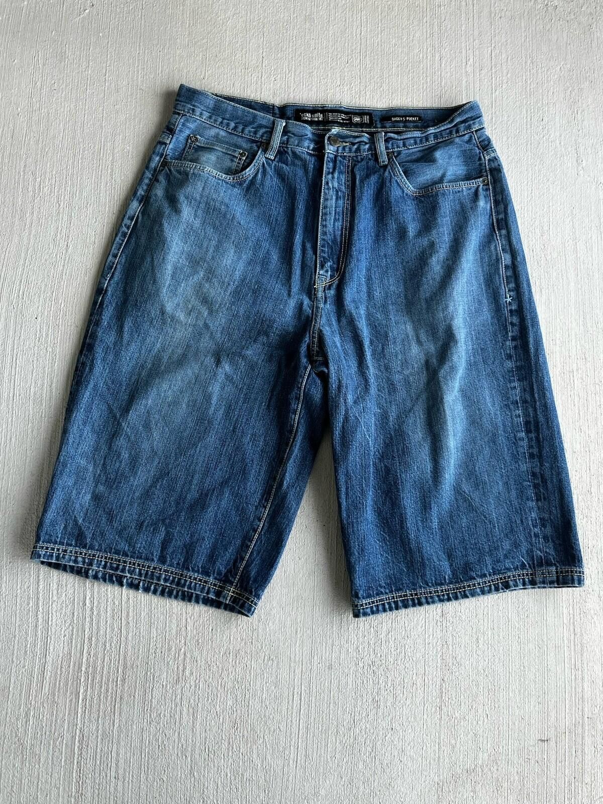 Ecko Unltd. VTG Ecko Unltd Baggy Denim Shorts Blue Rhino Logo Sz 38 Y2K Size US 38 / EU 54 - 2 Thumbnail