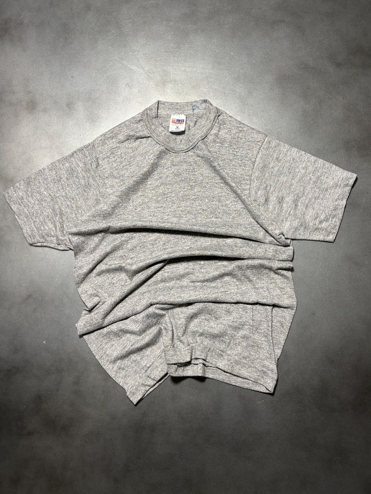 Vintage 1980s Vintage Blank Tee Made in USA Heather Baby T Crop 70s Size US S / EU 44-46 / 1 - 2 Thumbnail