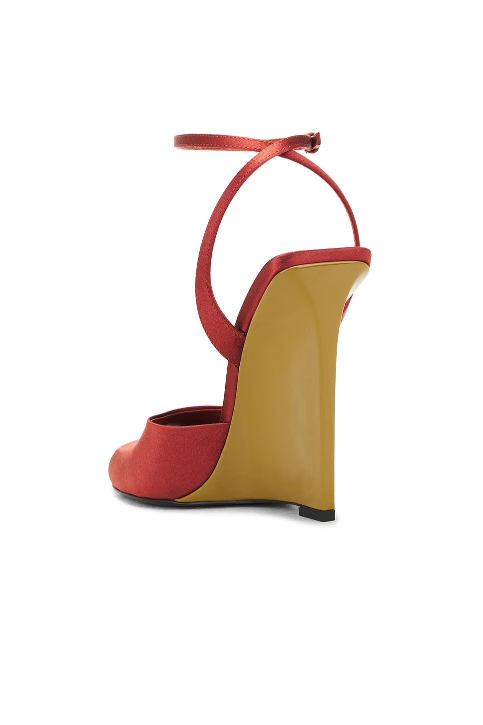 Saint Laurent Paris o1bcso1str0326 La Scandale Wedge Sandal in Dark Ruggine/Red Size US 9 / IT 39 - 3 Thumbnail