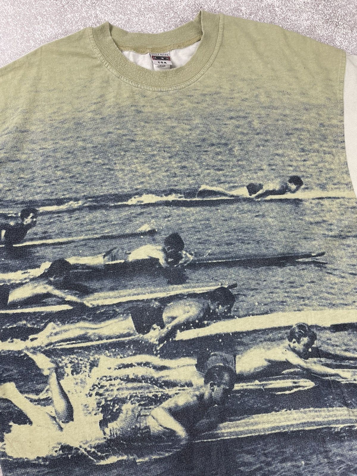 Ocean Pacific × Vintage Vintage Ocean Pacific Big Logo Surf Style Tee T shirt Size US XL / EU 56 / 4 - 2 Thumbnail