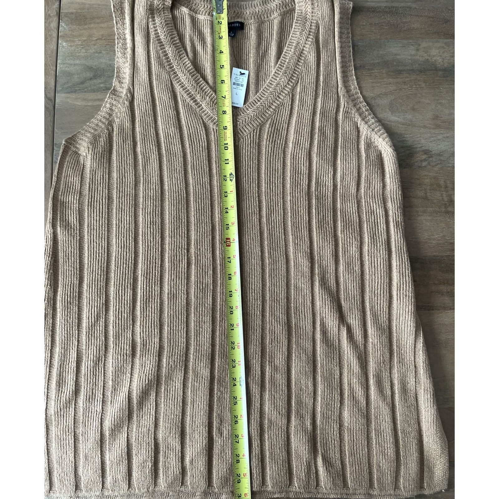 Talbots Talbots Sweater Vest Women’s L Brown Knit Sleeveless V-Neck Pullover Tank Top Vest Knit Pattern Solid Size L / US 10 / IT 46 - 8 Thumbnail