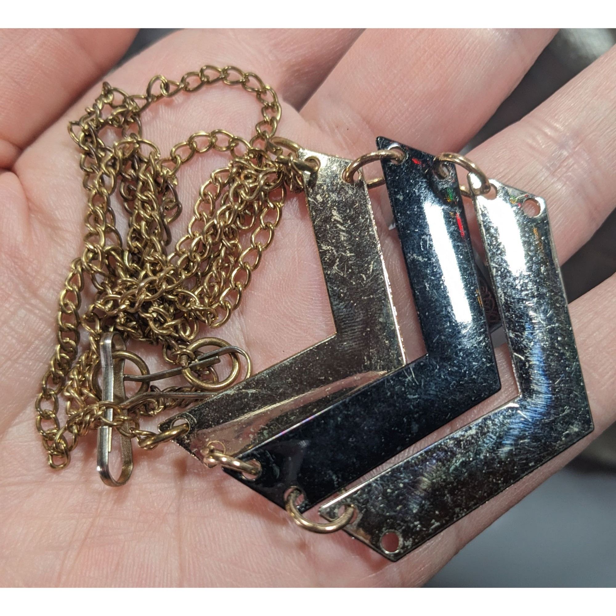 Other Bohemian Multi-Metallic Chevron Pendant Necklace Size ONE SIZE - 4 Thumbnail
