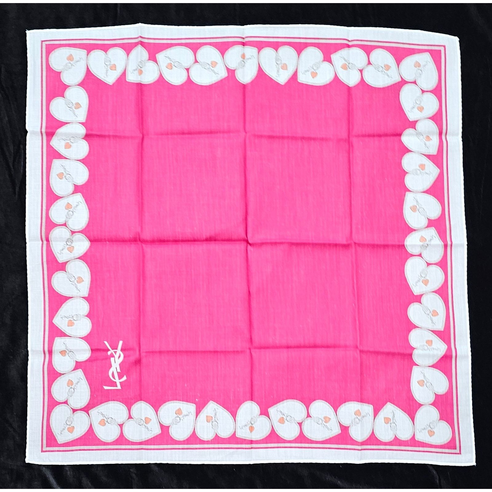 Yves Saint Laurent Yves Saint Laurent Silk Heart Design Handkerchief Size ONE SIZE - 6 Thumbnail