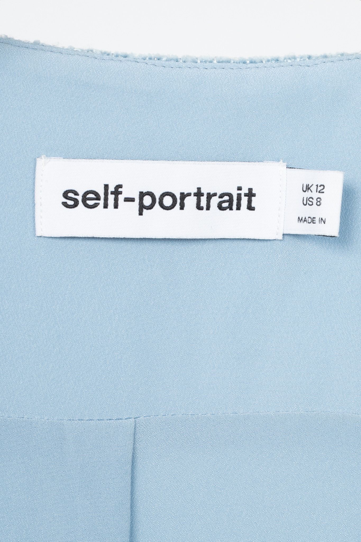 Self-Portrait Self-Portrait SS24 Blue Sequin Boucle Feather Mini Dress Size M / US 6-8 / IT 42-44 - 4 Thumbnail