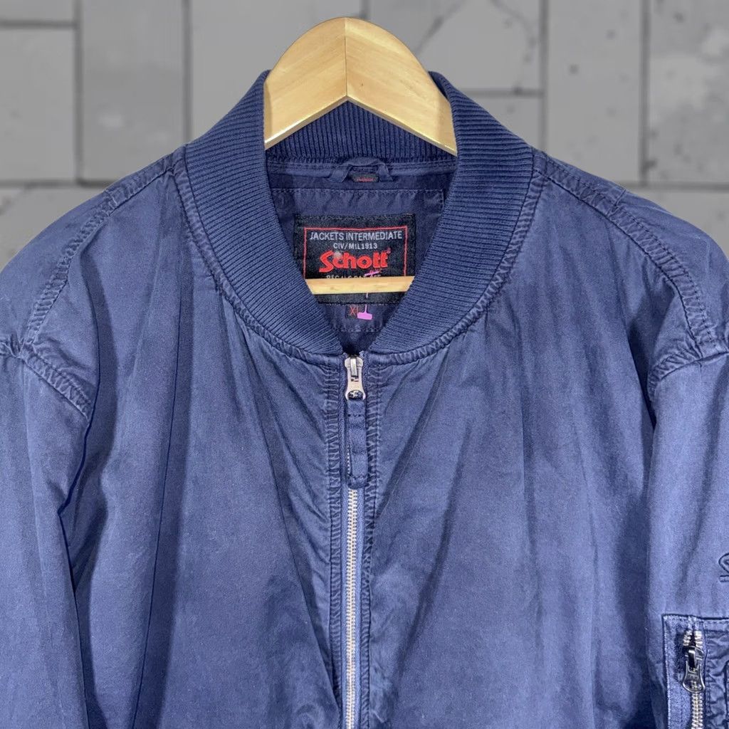 Schott VINTAGE Schott Blue Full Zip Jacket Mens XL Bomber Jacket Full Zip Men XL Blue Schott Bomber Mens XL Blue Full Zip Jacket Size US XL / EU 56 / 4 - 1 Thumbnail