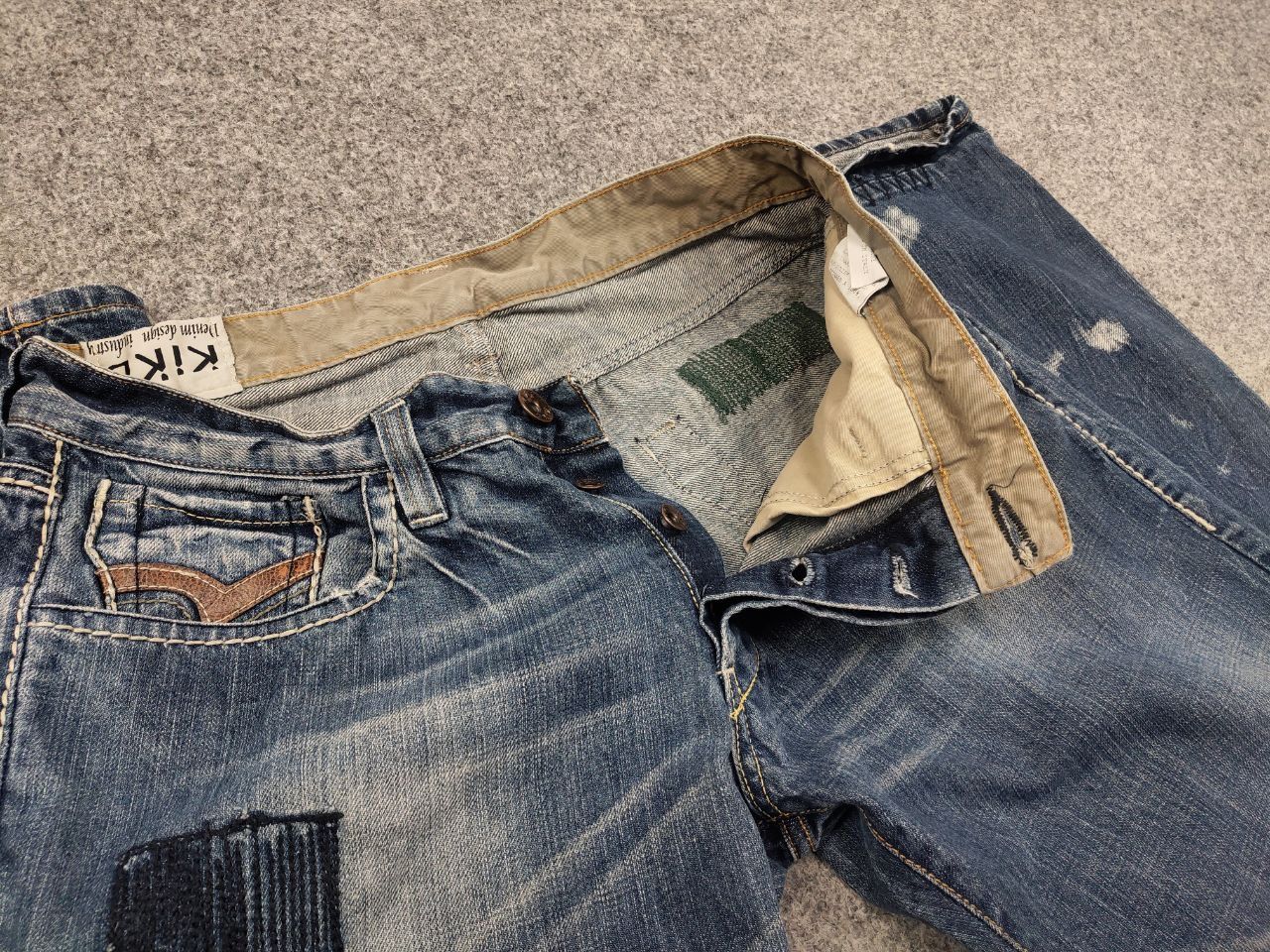 Japanese Brand VTG Y2K Japan Kick Distressed Faded Stretch Thunder Jeans Size US 34 / EU 50 - 16 Thumbnail