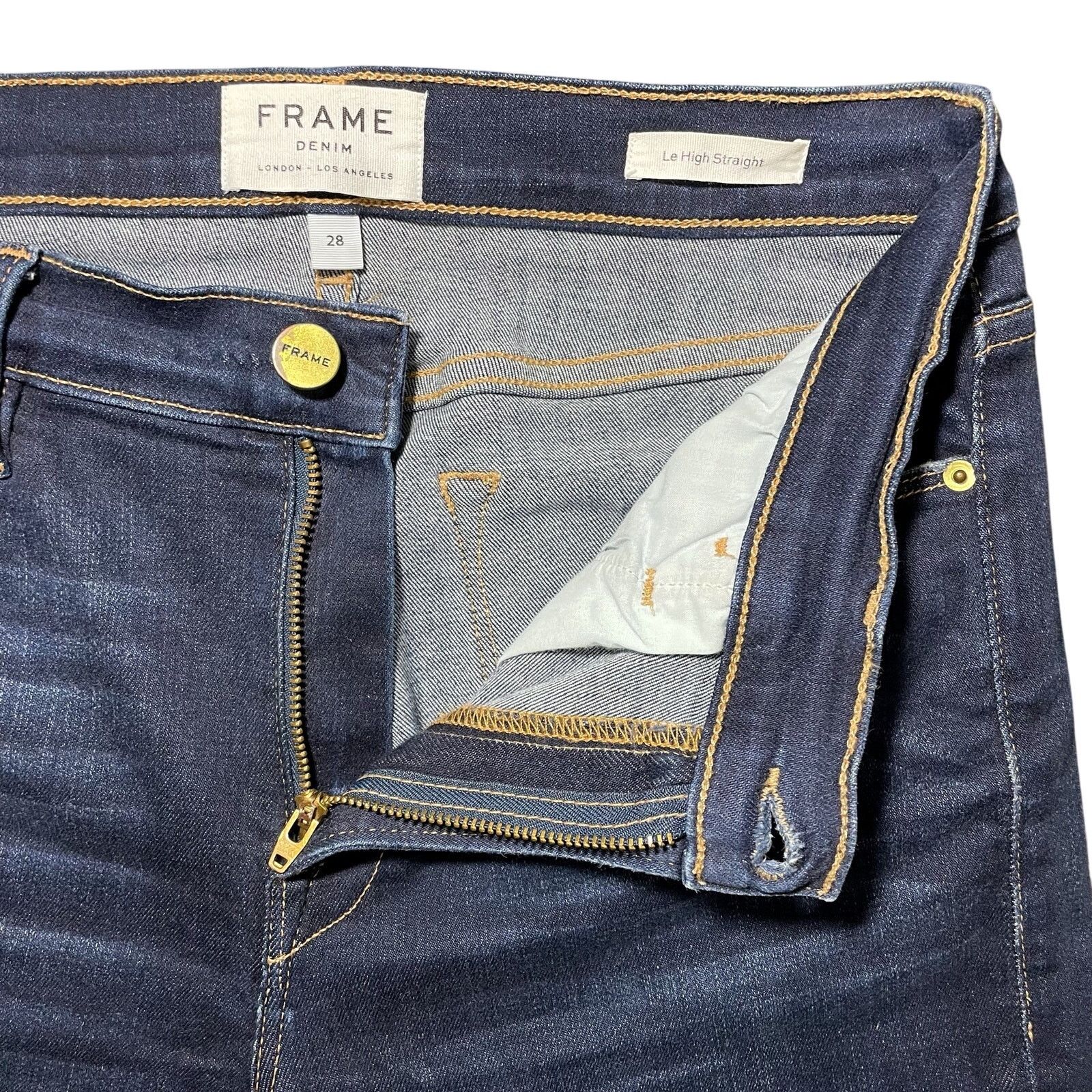 Frame FRAME Le High Straight Raw Stagger Jeans "Cabana" - Size 28 Size 29" - 4 Thumbnail