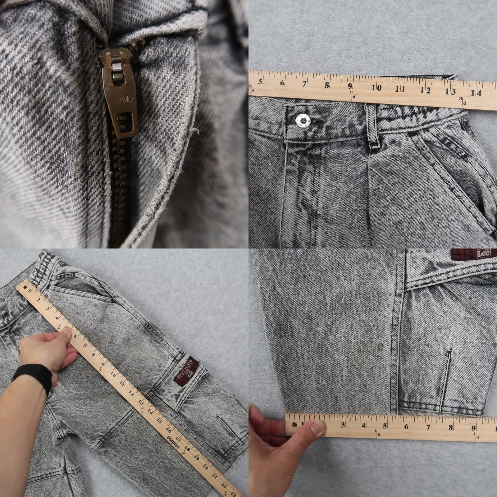 Lee VTG 80s Lee Air Gear Denim Shorts Gray Size 26 Acid Wash Pockets 5-Pocket Preppy Vintage Unisex Adults Mens Womens Size US 26 / EU 42 - 8 Thumbnail