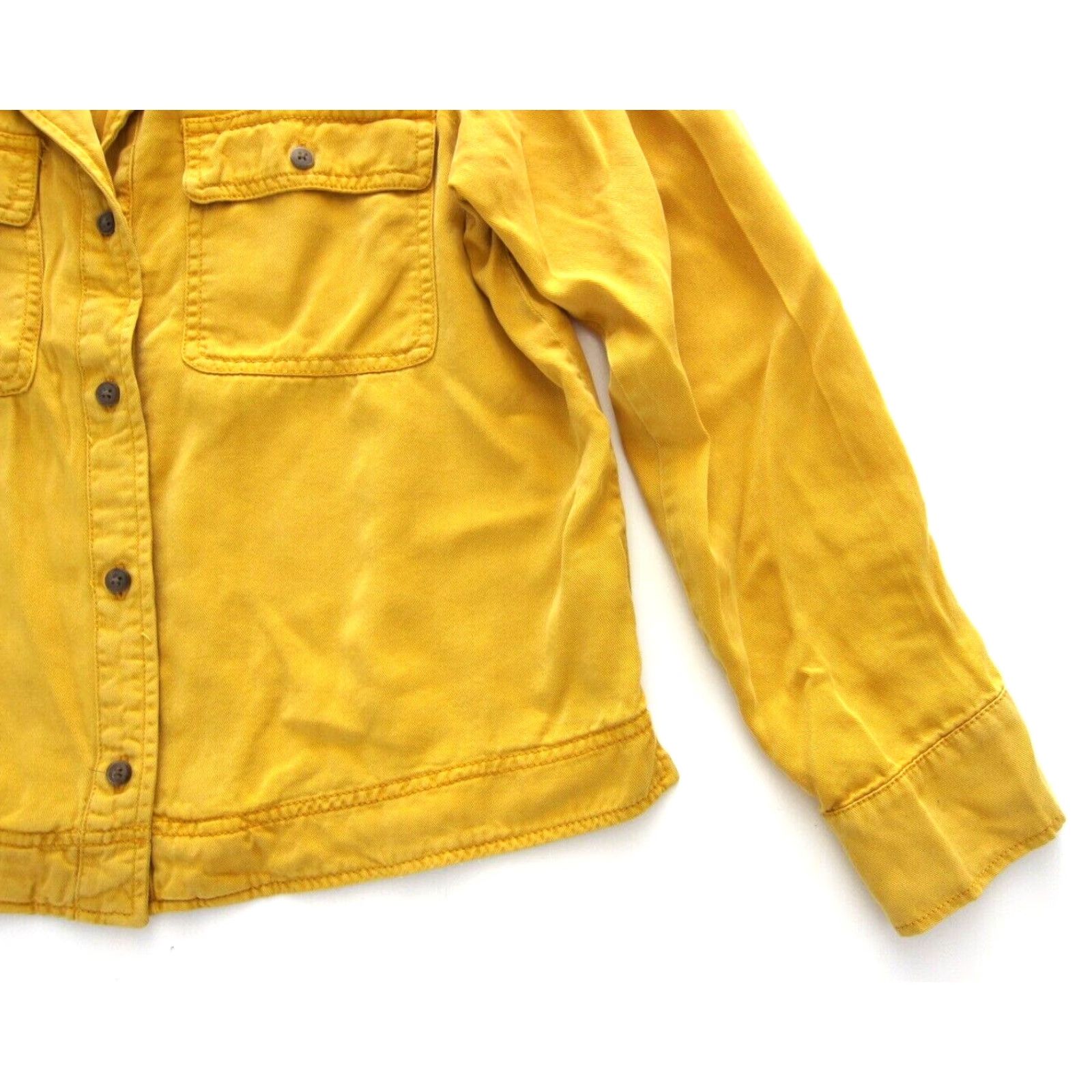 Vintage C&C California 100% Lyocell Mustard Yellow Collared Pocket Jacket Woman Medium Shirt Size S / US 4 / IT 40 - 6 Thumbnail