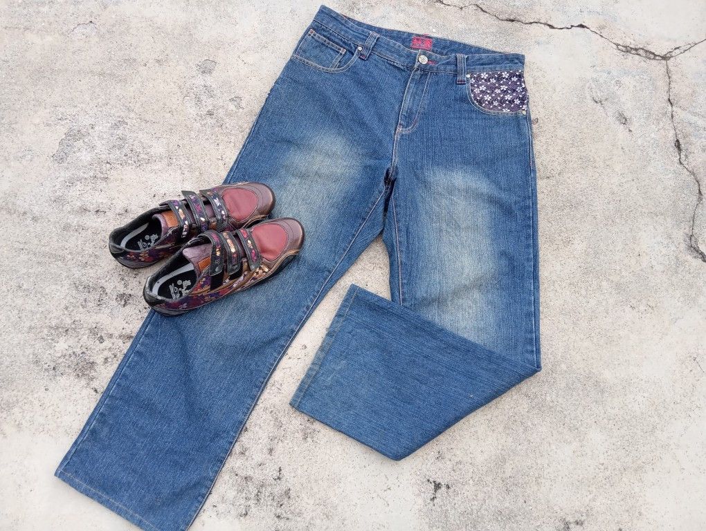Japanese Brand Kagura Denim & Dragon Beard Shoes 🐉 Japanese Sukajan Art 🎌 Size US 36 / EU 52 - 3 Thumbnail