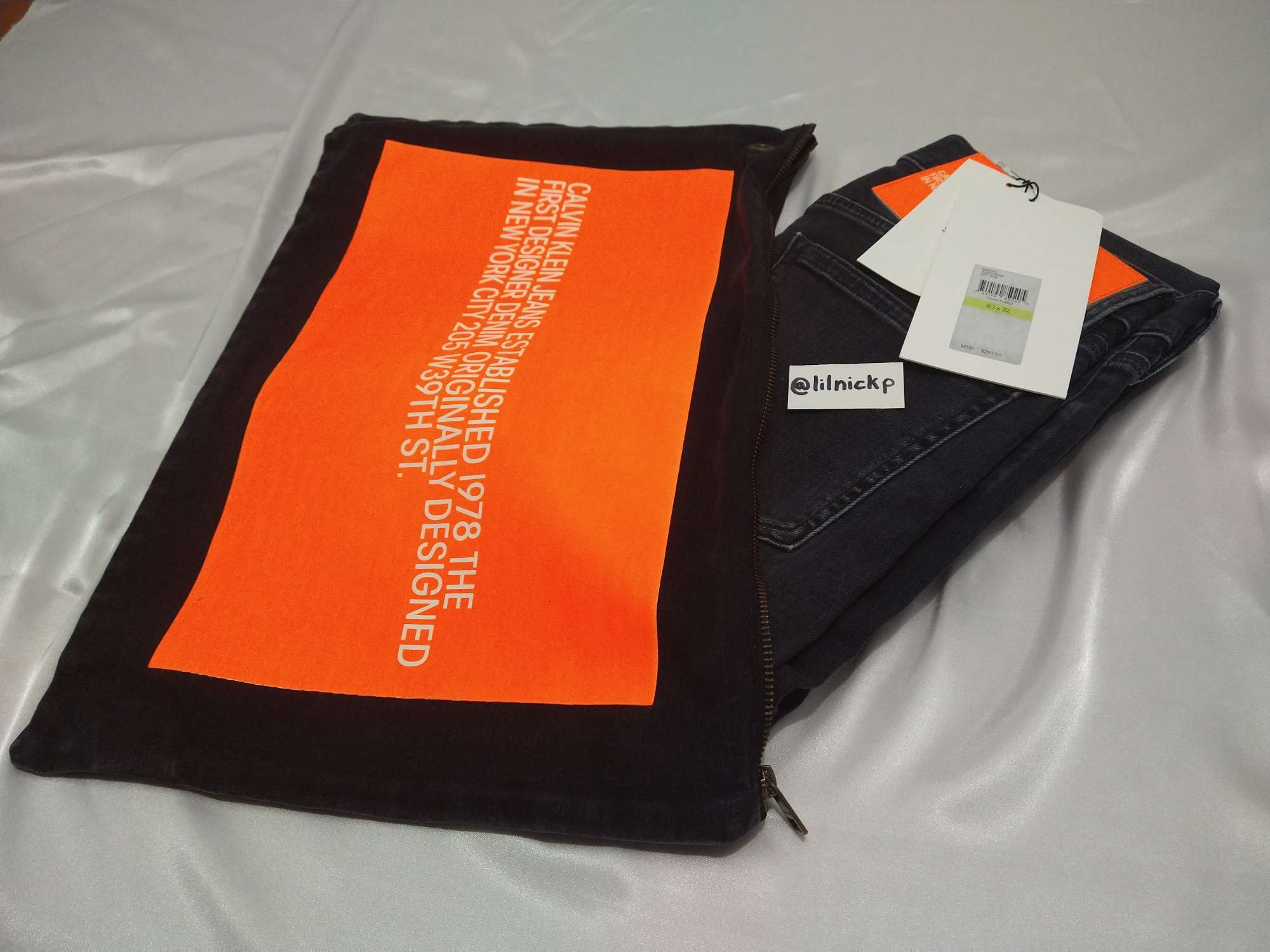 Calvin Klein 205W39NYC EST. 1978 Skinny Leg Comet Grey Jeans Size US 30 / EU 46 - 11 Thumbnail