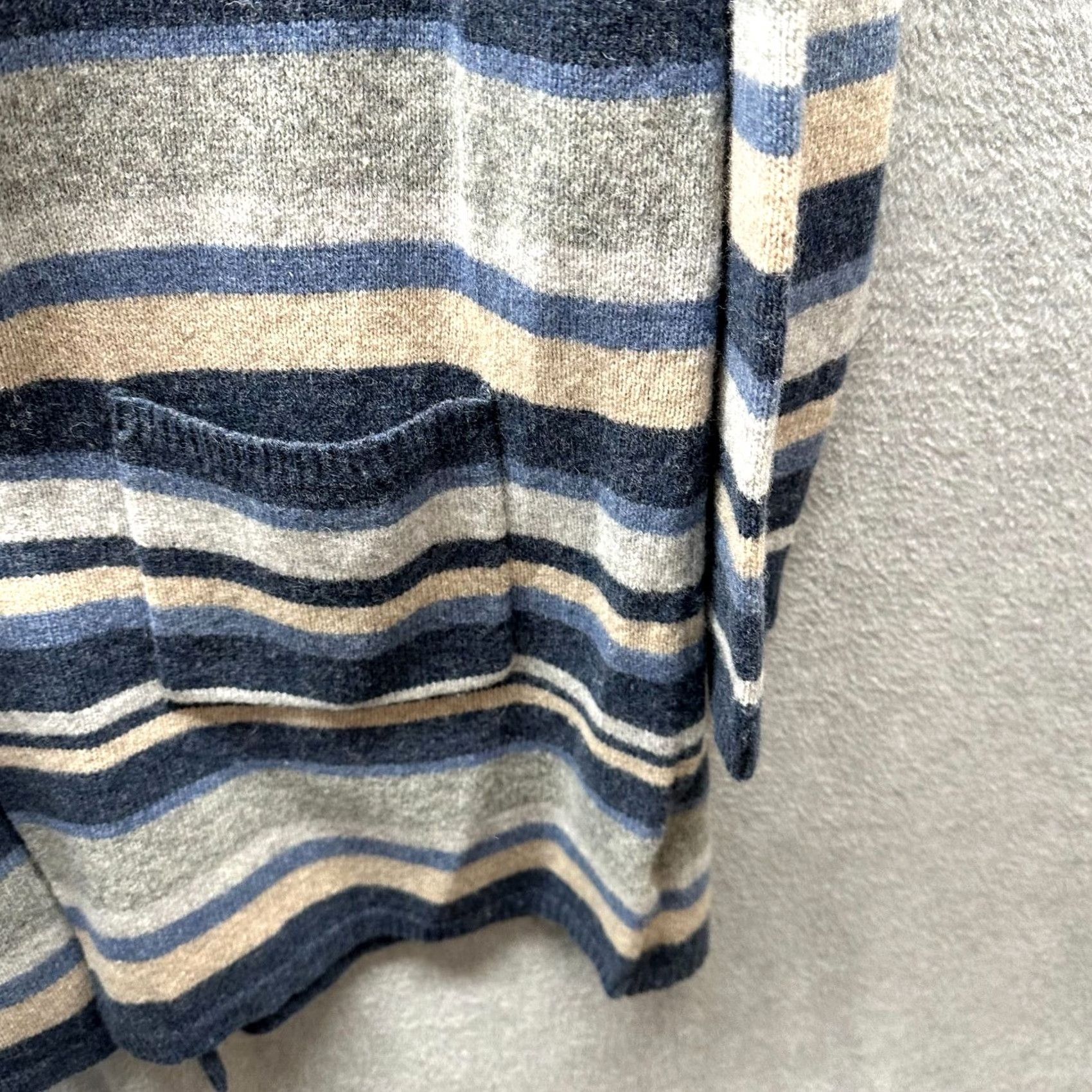Vintage Paul Costelloe Cardigan Womens XL Blue 100% Wool Open Knit Sweater Shirt Knit Cardigan Womens UK 18 Blue 100% Wool Open Sweater Size XL / US 12-14 / IT 48-50 - 5 Thumbnail