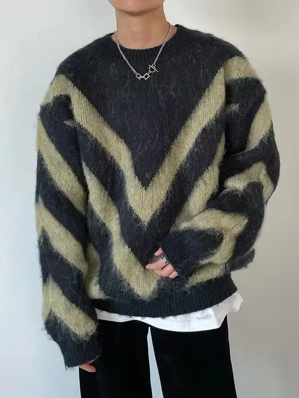 Japanese Brand Masumizu x Mami Luxury Knitted Striped Sweater Size US XXL / EU 58 / 5 - 7 Thumbnail