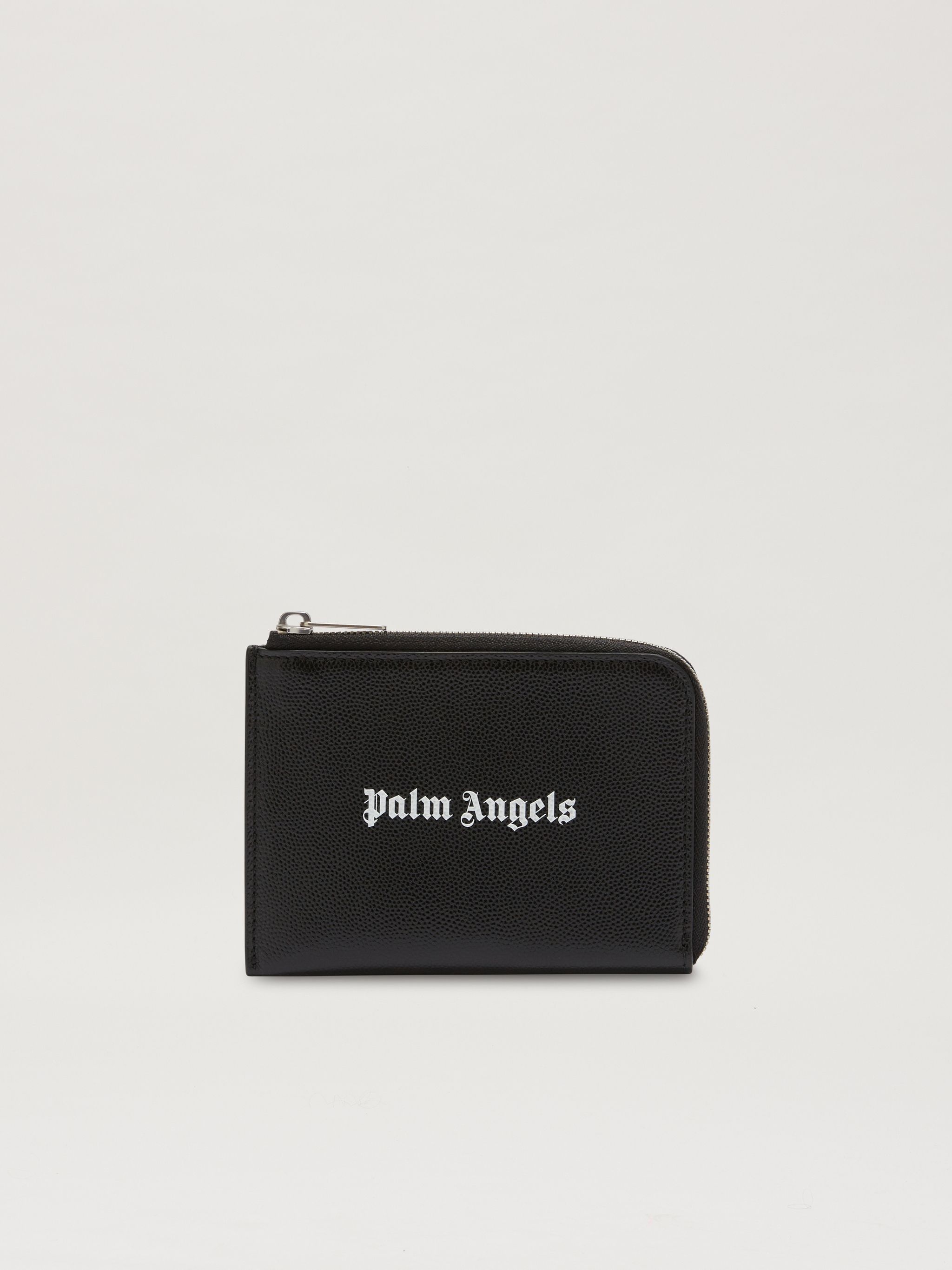 Palm Angels o1gr1nt0325 Size: OS / Logo Zipped Card Holder in Black Size ONE SIZE - 1 Thumbnail