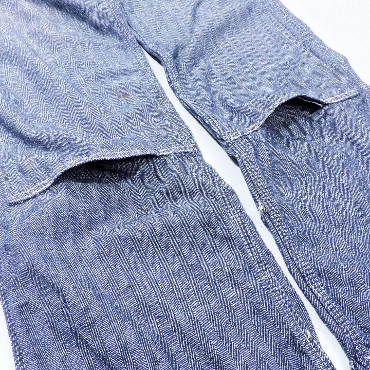 The Real McCoy's 8HU LOT 724 DOUBLE KNEE HERRINGBONE LIGHT CHAMBRAY TROUSERS Size US 32 / EU 48 - 15 Thumbnail