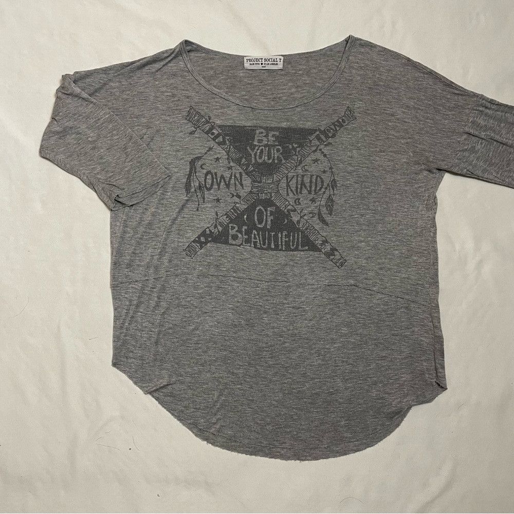 Other Project Social T 3/4 Sleeve Grey Tee Be Your Own Kind Of Be Size S / US 4 / IT 40 - 5 Thumbnail