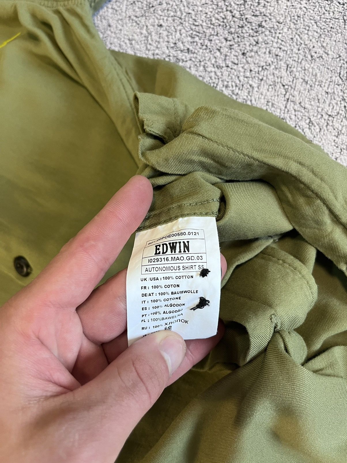 Edwin Edwin Mens Martini Autonomous Olive Shirt Size S Size US S / EU 44-46 / 1 - 6 Thumbnail