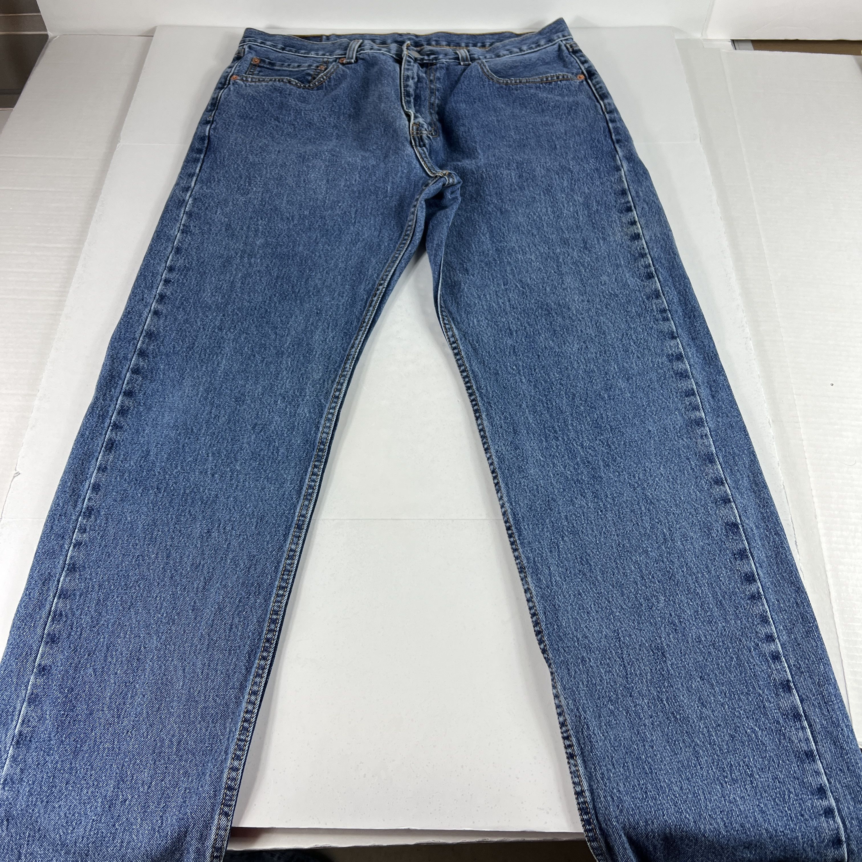 Levi's Levi's Jeans 505 Regular Straight Blue Faded Cotton Denim Size US 36 / EU 52 - 1 Thumbnail