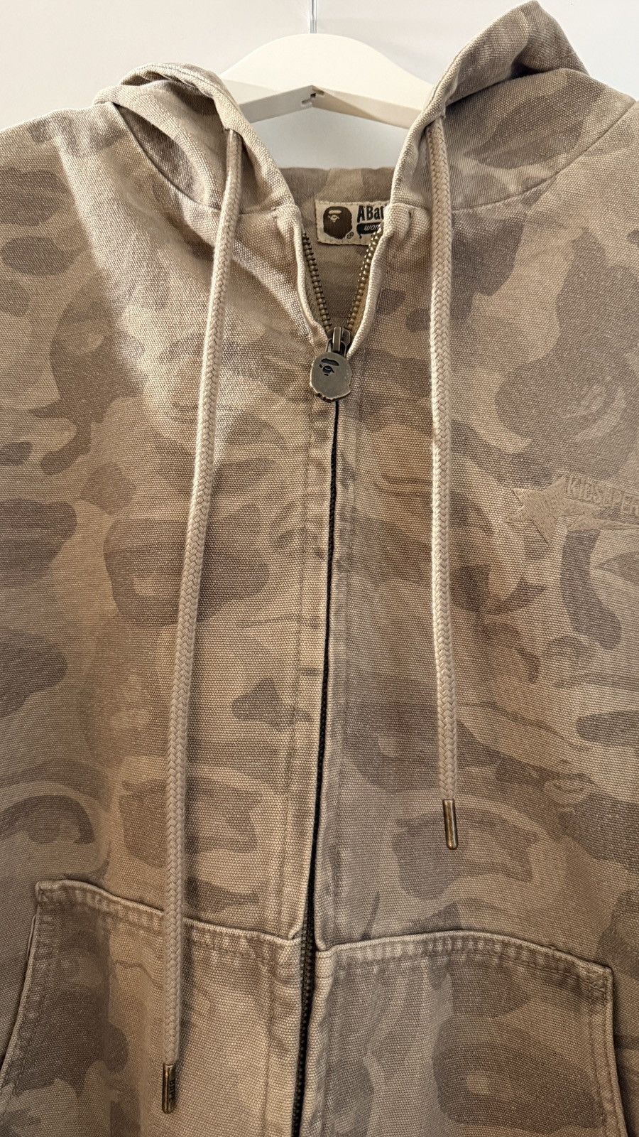 Bape Bape X Kidsuper Solid Camo Jacquard Jacket Beige Size US XL / EU 56 / 4 - 5 Thumbnail