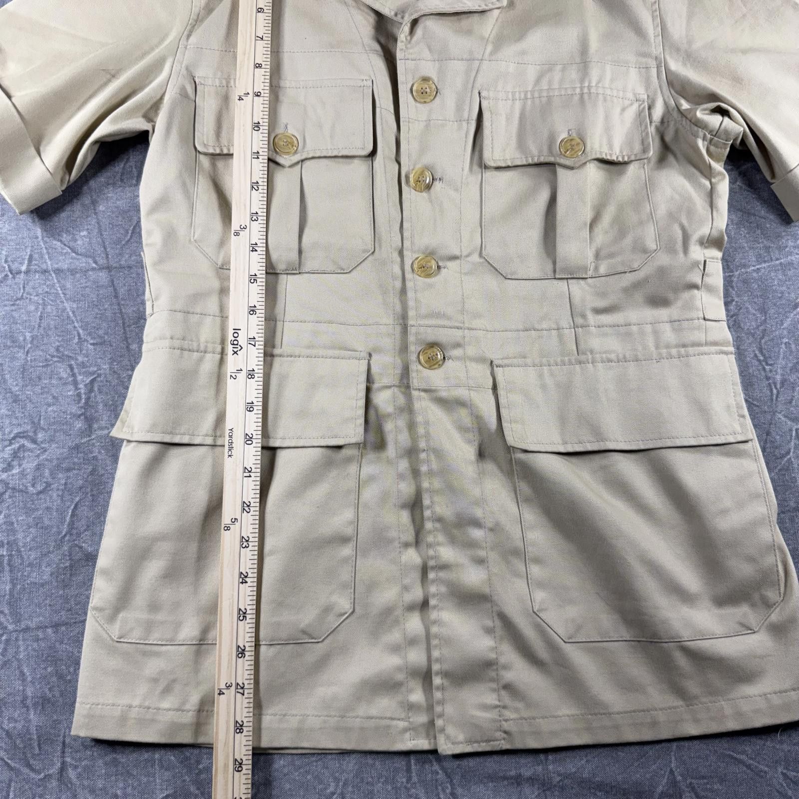 Pierre Cardin Pierre Cardin Shirt Women's 40 Khaki Front Pocket Safari VTG Size 36" / US 14 / IT 50 - 2 Thumbnail