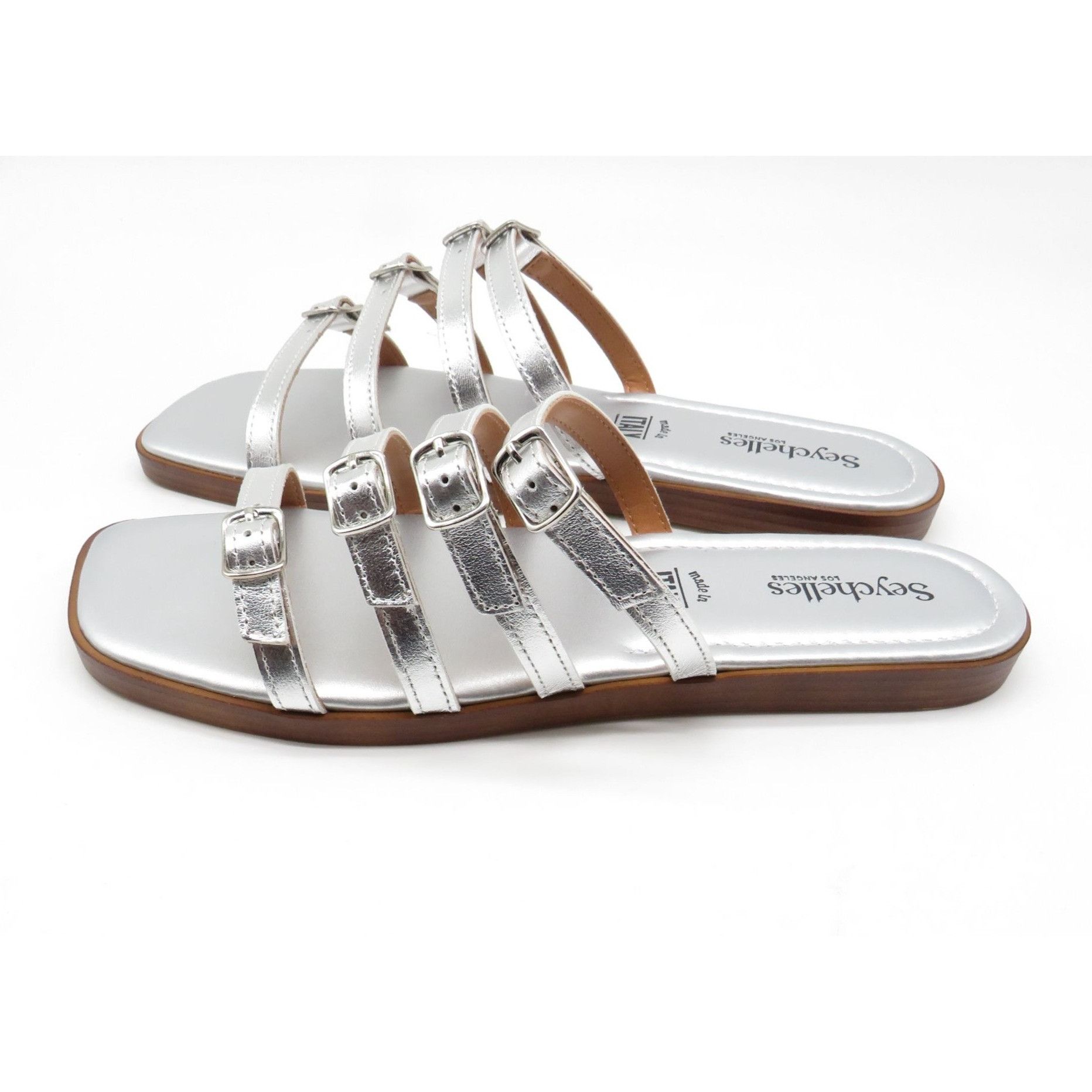 Seychelles Seychelles Women's Silver Strappy Sandals Size 9 Adjustable Size US 9 / IT 39 - 4 Thumbnail
