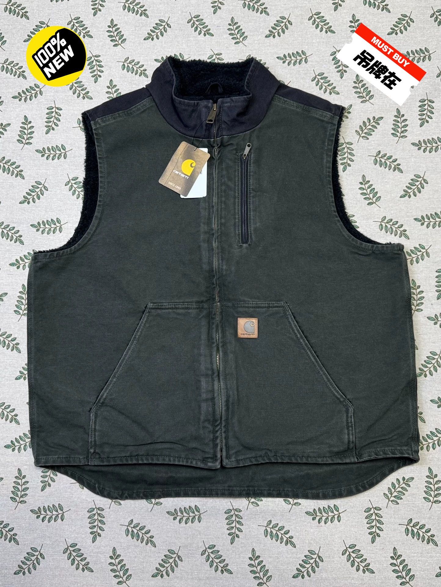 Carhartt Carhartt V33 Vintage Moss Green L Washed Vest Size US L / EU 52-54 / 3 - 1 Thumbnail
