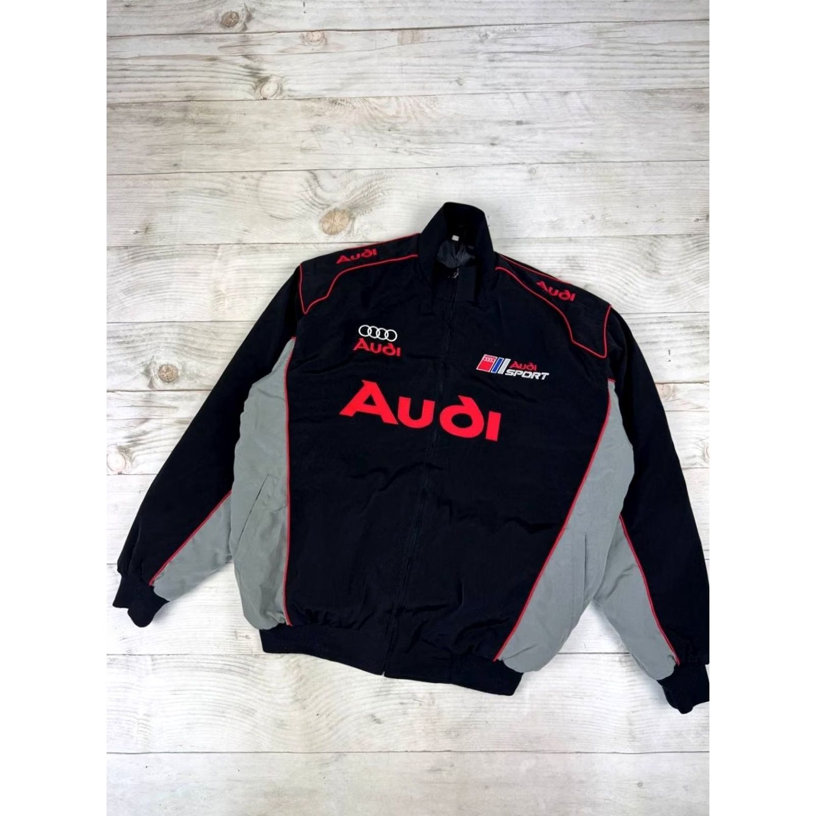 Logo 7 VINTAGE Audi Sport Bomber Racing Jacket Men XL Black Size US XL / EU 56 / 4 - 2 Thumbnail