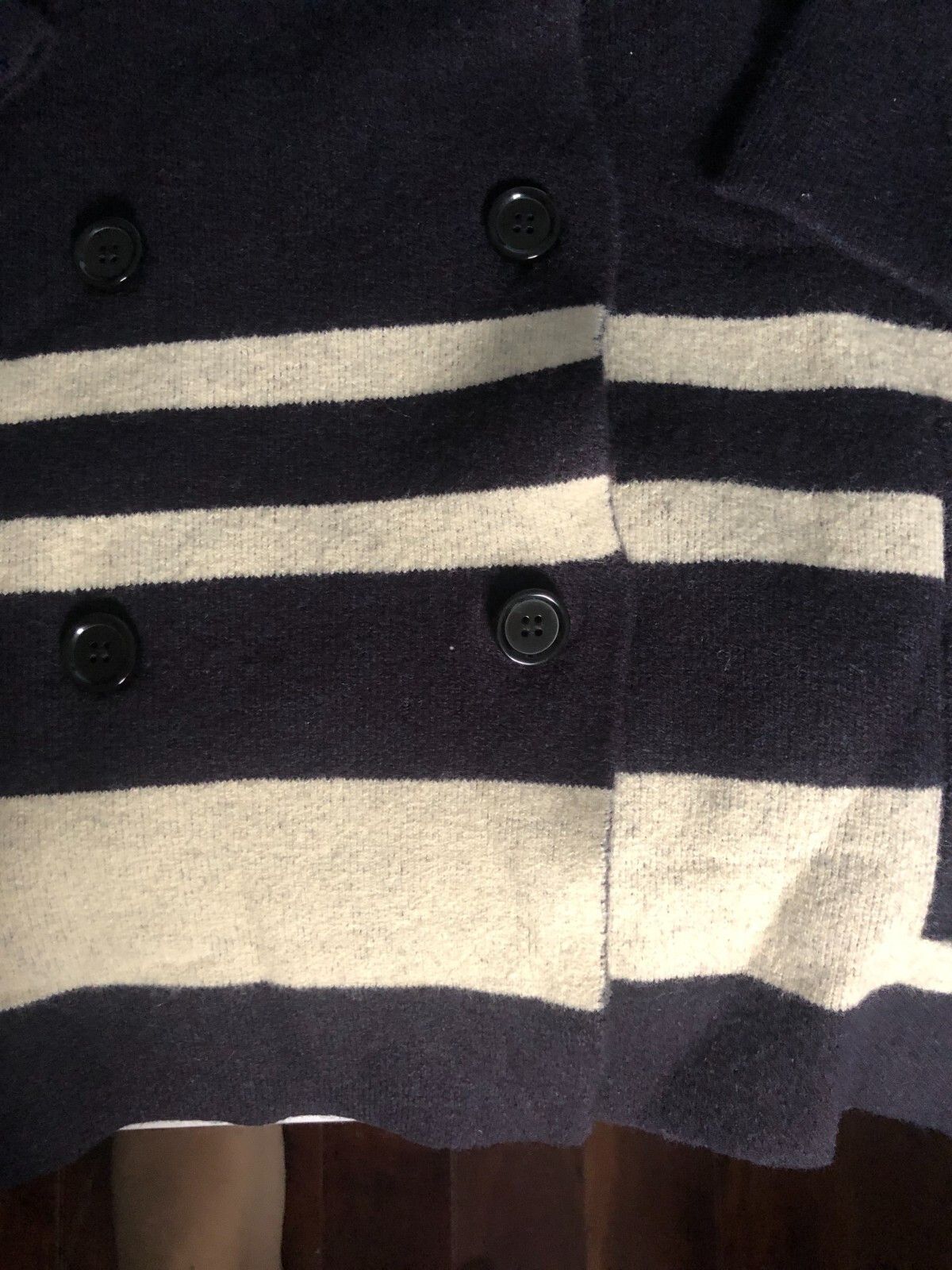 Marina Rinaldi Marina Sport by Rinaldi Navy White Stripes Pea Coat Size XL / US 12-14 / IT 48-50 - 5 Thumbnail