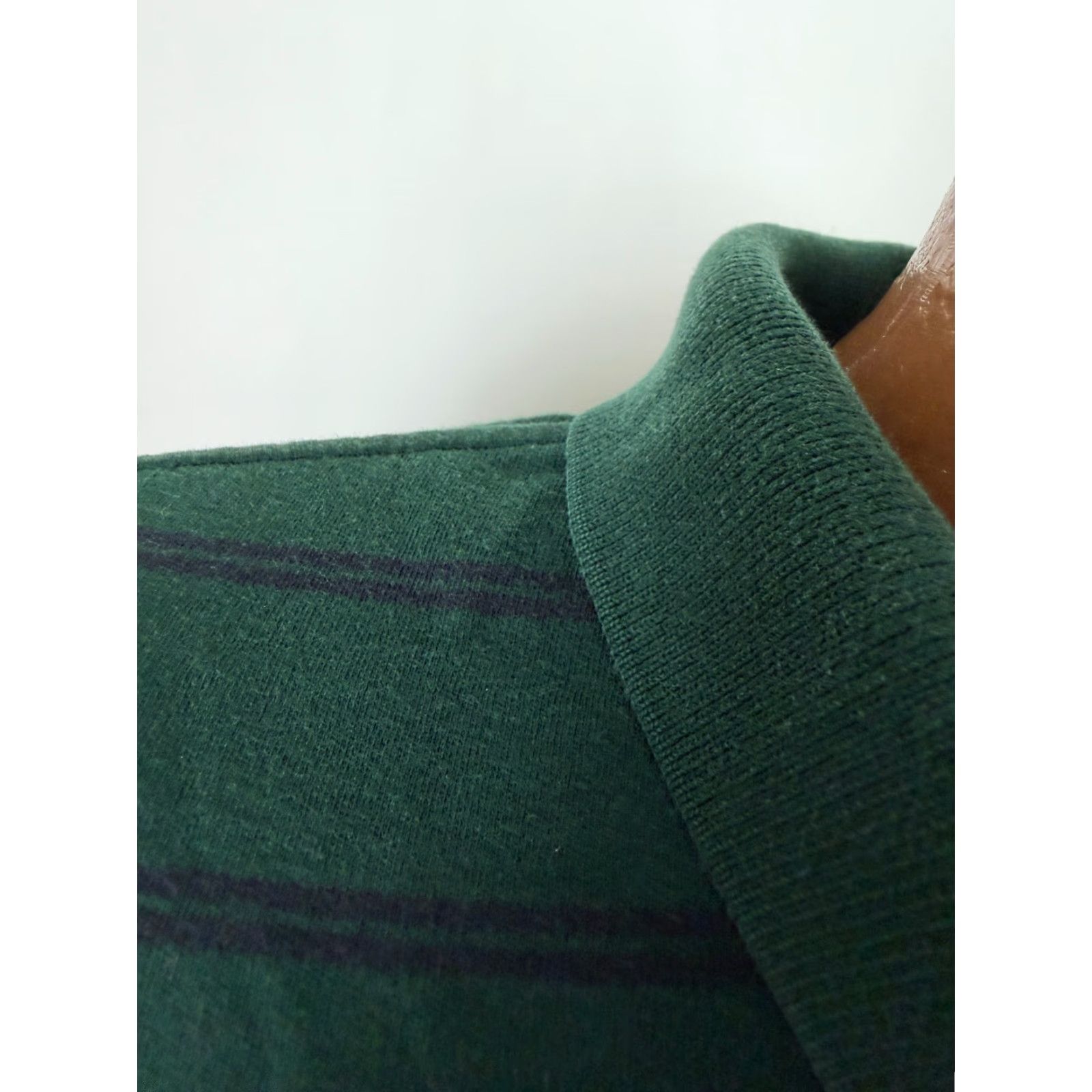 Polo Ralph Lauren VINTAGE Polo Ralph Lauren Polo Shirt Men 2XL Forest Green Navy Striped Cotton Jersey Preppy Size US XXL / EU 58 / 5 - 3 Thumbnail