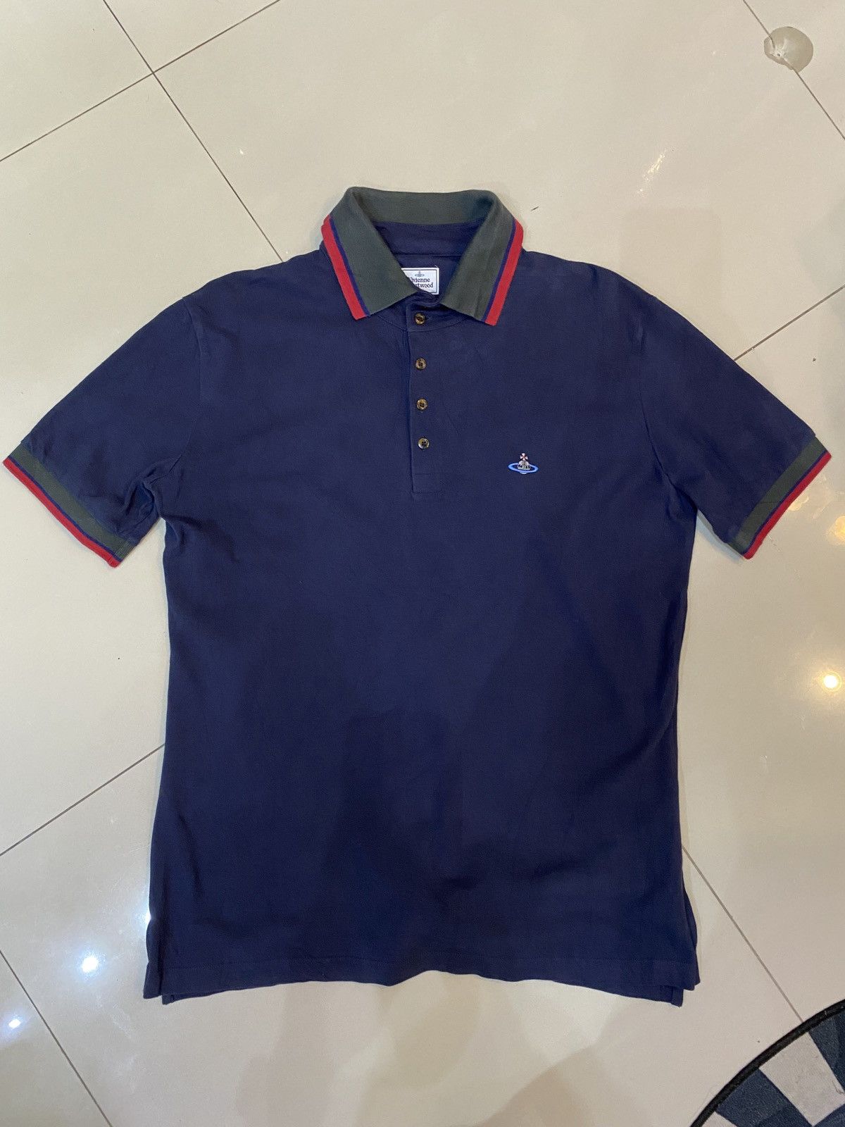Vivienne Westwood Vivienne Westwood Polo Shirt Navy. Gucci style collar Size US XXL / EU 58 / 5 - 2 Thumbnail