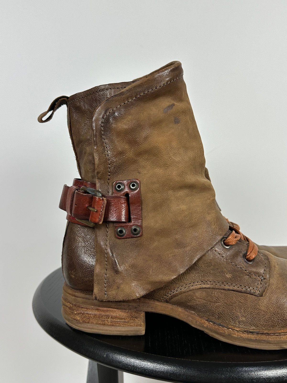 A.S.98 A.S.98. Airstep Brown Leather Biker Ankle Boots Size US 7 / IT 37 - 13 Thumbnail