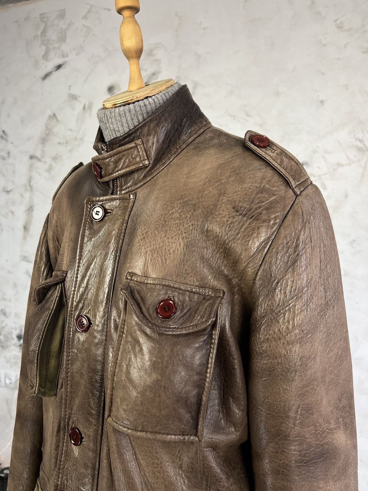 Genuine Leather Vintage HM Since 1976 Leather Jacket Size L - XL Size US XL / EU 56 / 4 - 4 Thumbnail