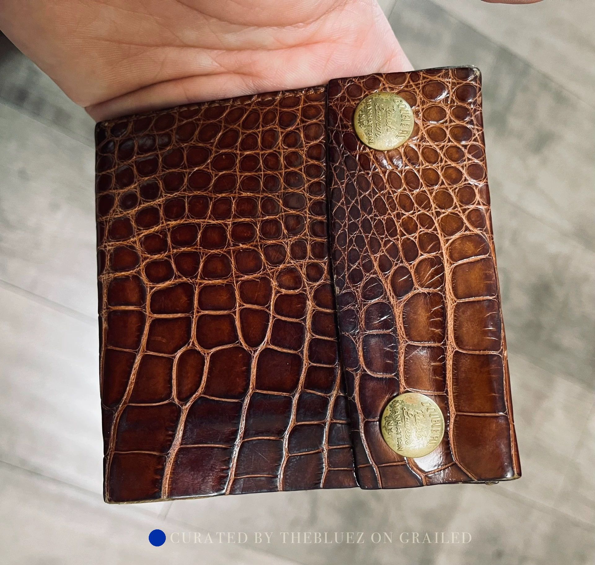 RRL Ralph Lauren × Ralph Lauren × Vintage Double RL Leather Concho