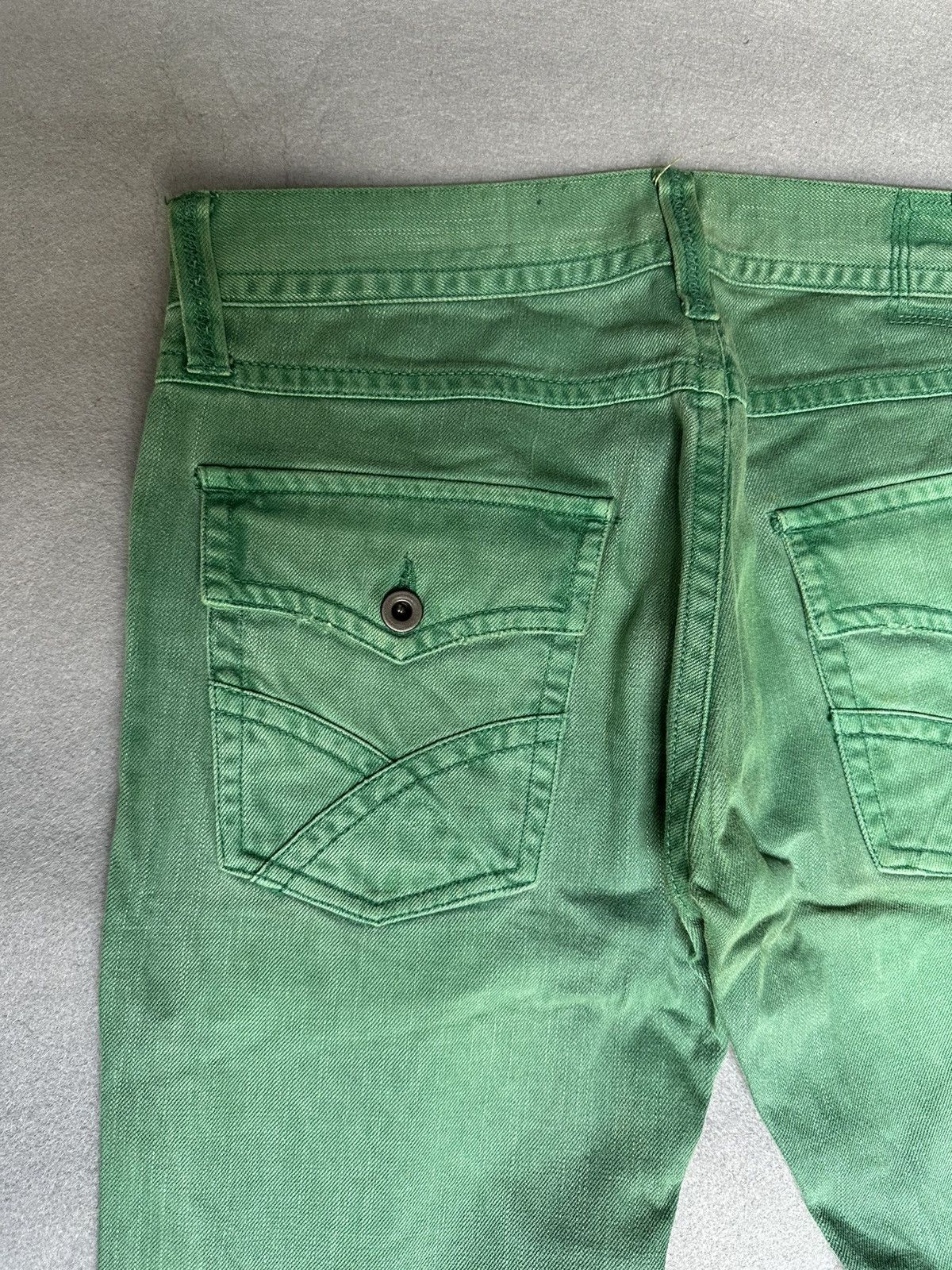Japanese Brand FLARE Difference Rupert Green Denim Size US 31 - 15 Thumbnail