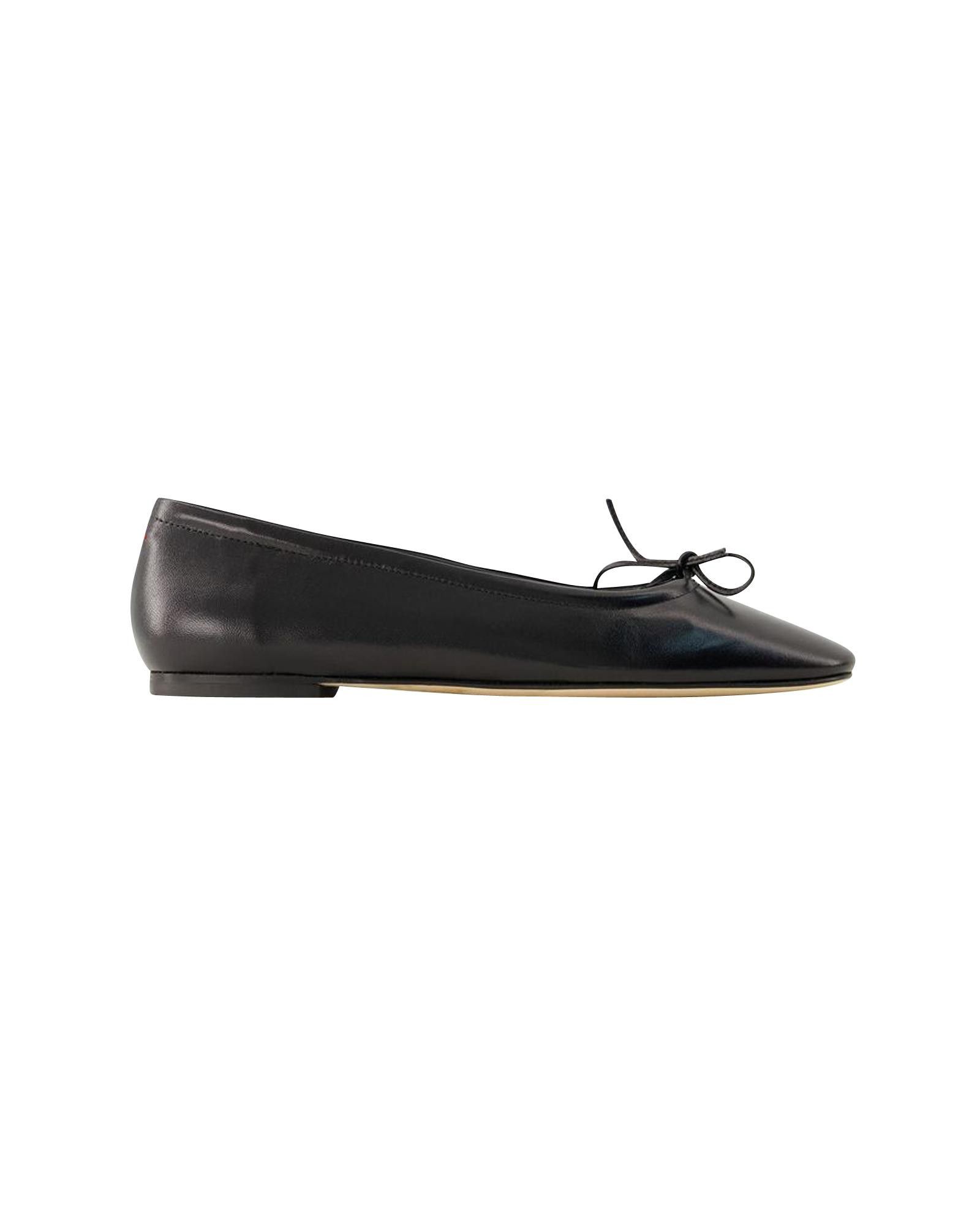 image of Aeyde Smooth Leather Slip-On Ballerinas Shoes in Black, Women's (Size 8)