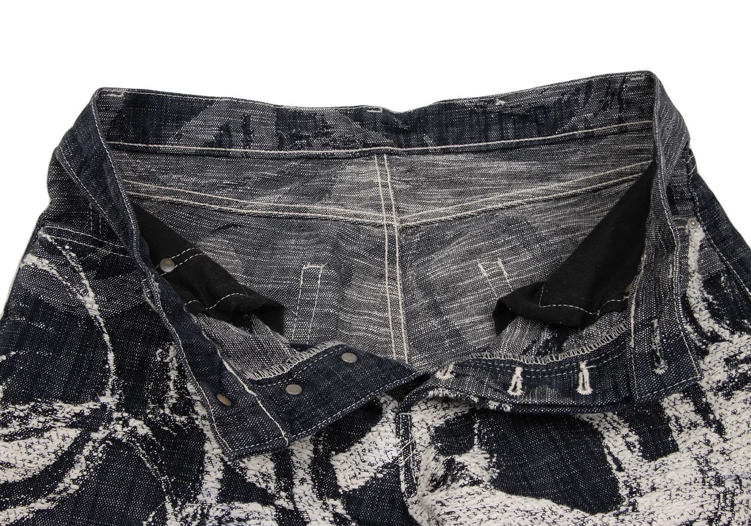 Issey Miyake Cotton Graphic Jacquard Denim Pants in Indigo Off Size US 34 / EU 50 - 8 Thumbnail