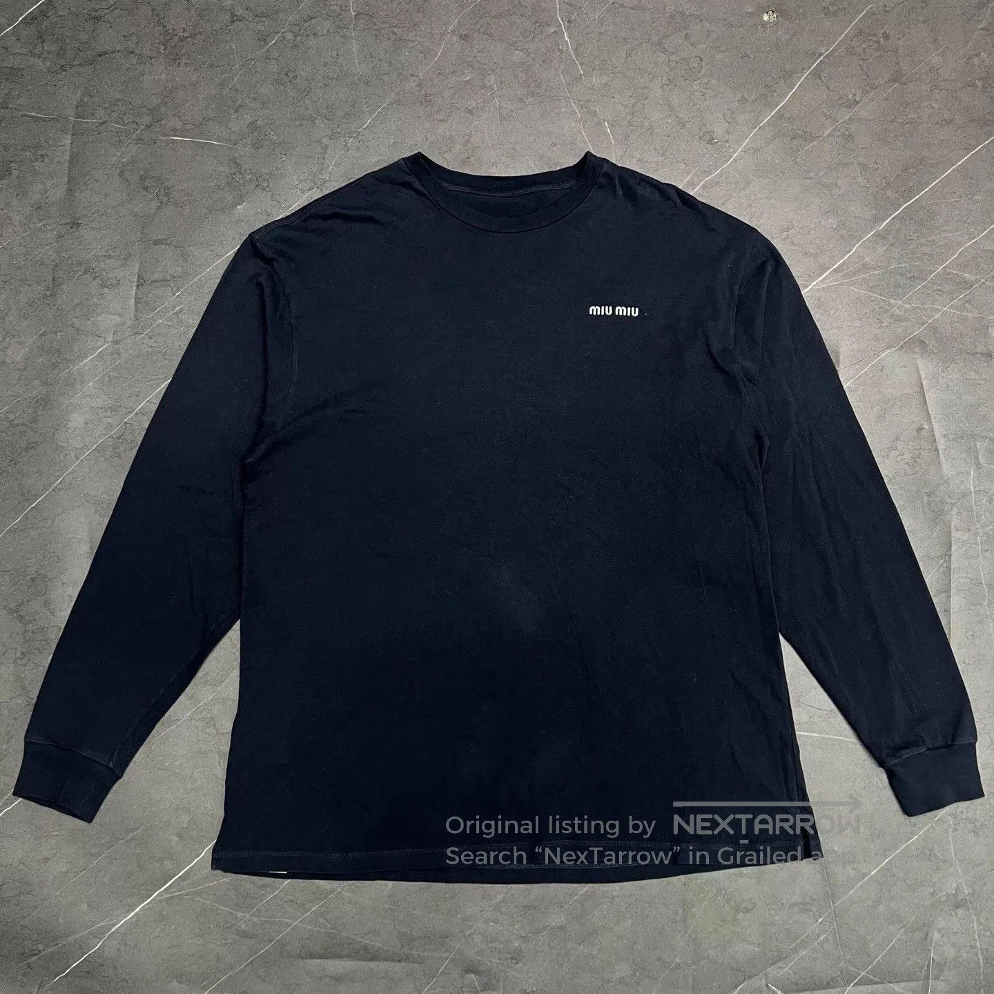 Miu Miu Black Long-Sleeve Crewneck Shirt. Size US M / EU 48-50 / 2 - 1 Thumbnail