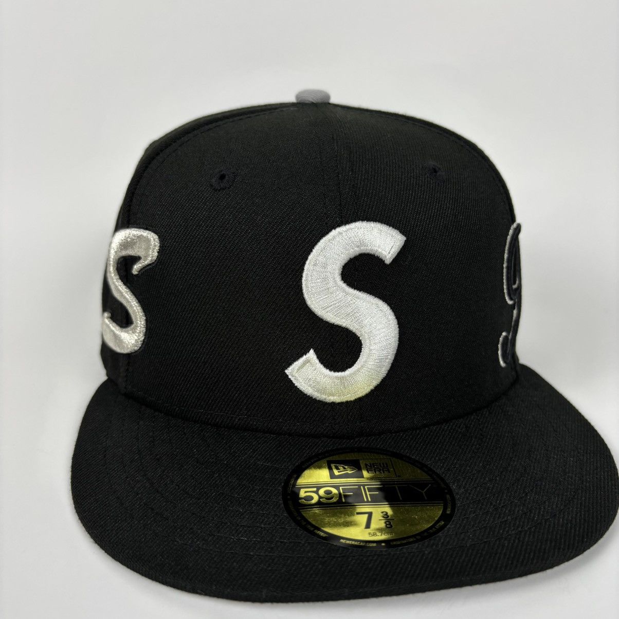 Supreme Multi S Logo New Era Fitted Black (Size 7 3/8)