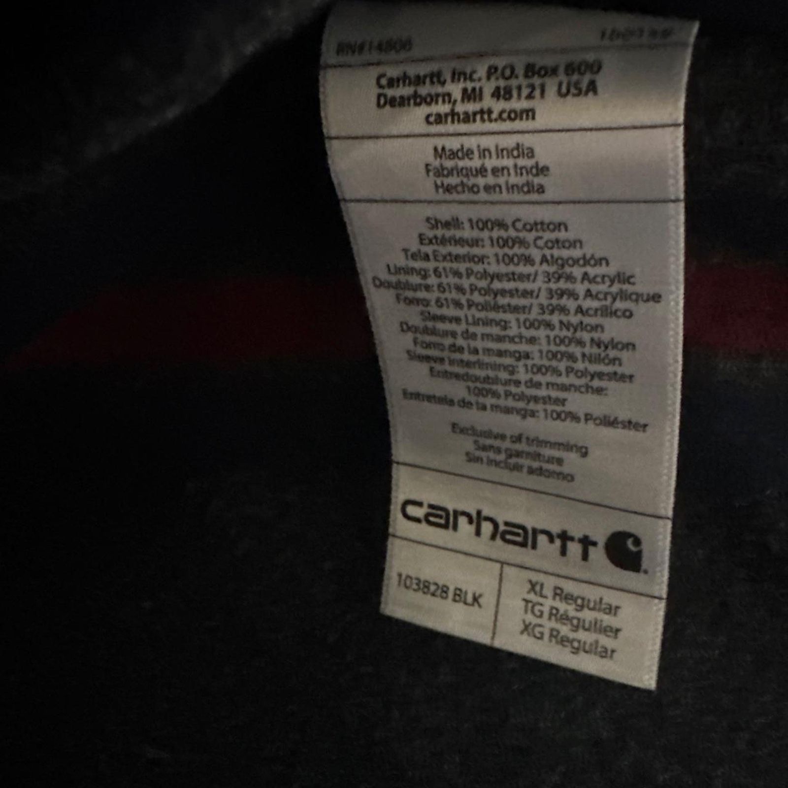 Carhartt Carhartt 103828 BLK Detroit Jacket XL Blanket Lined Black Size US L / EU 52-54 / 3 - 6 Thumbnail