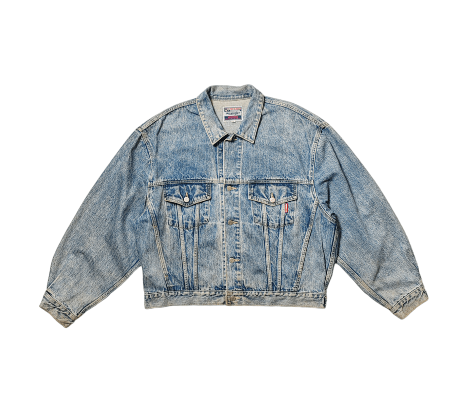 Vintage Wrangler Denim 90s Japan Faded Trucker jacket size XL | Grailed