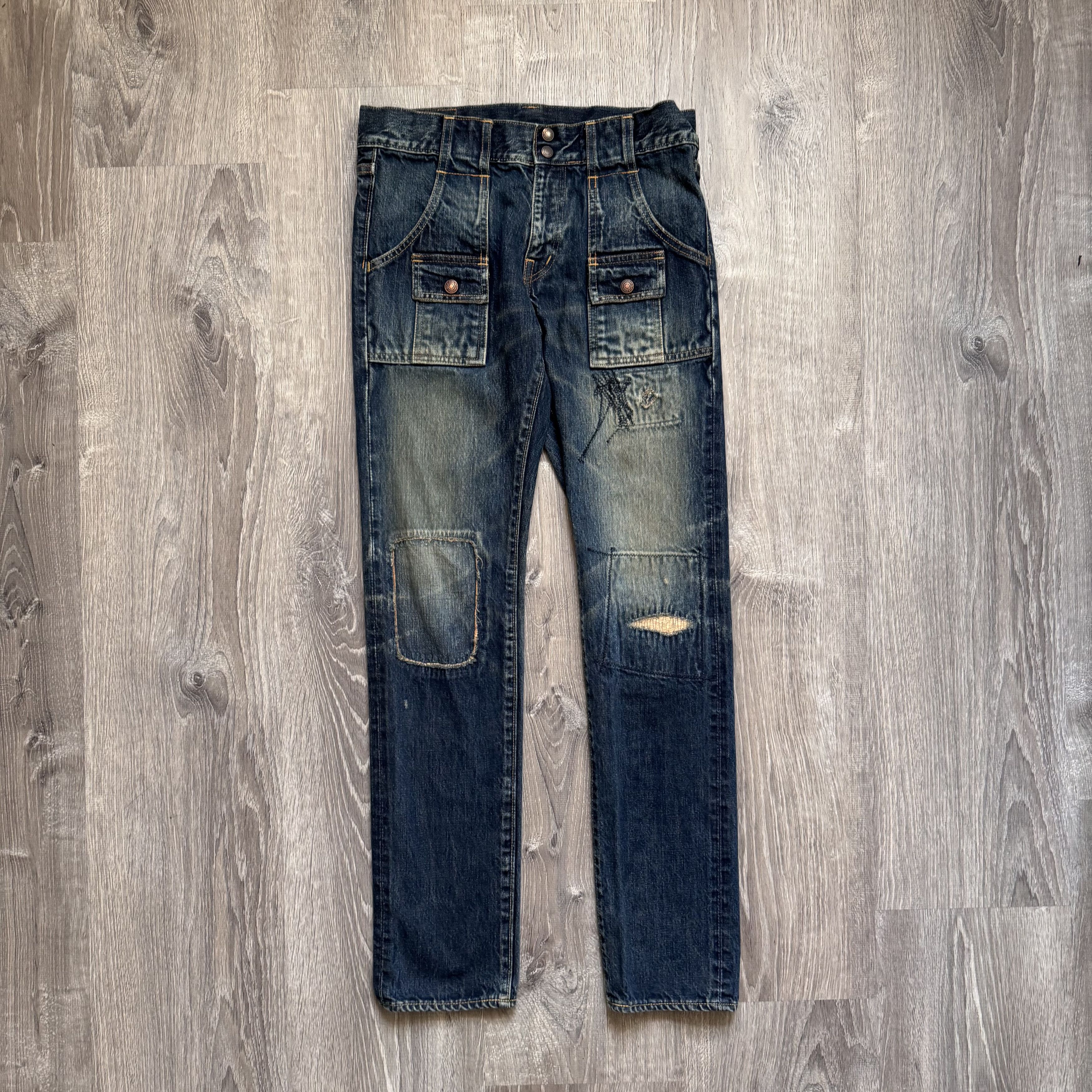 Kapital Kountry Kapital Kountry Patchwork Denim Skinny Jeans Size US 29 - 1 Thumbnail
