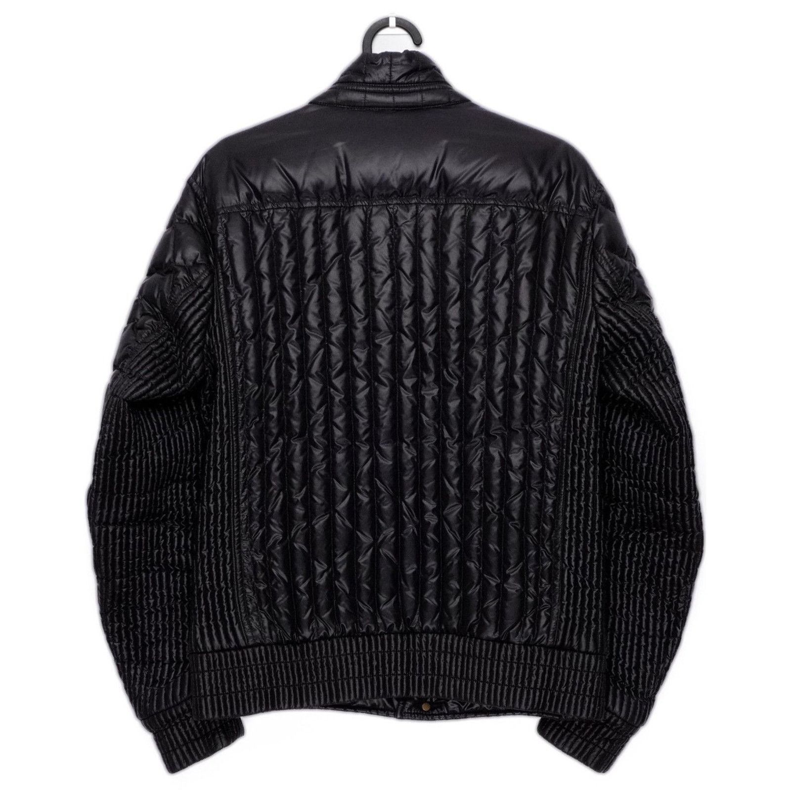 Moncler Vintage Moncler Biker Black Logo Down Puffer Jacket Size US S / EU 44-46 / 1 - 2 Thumbnail