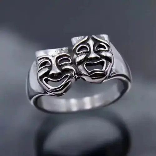 Jewelry Comedy Ring | Signet Ring| MenS Ring | WomenS Ring in Silver, Men's