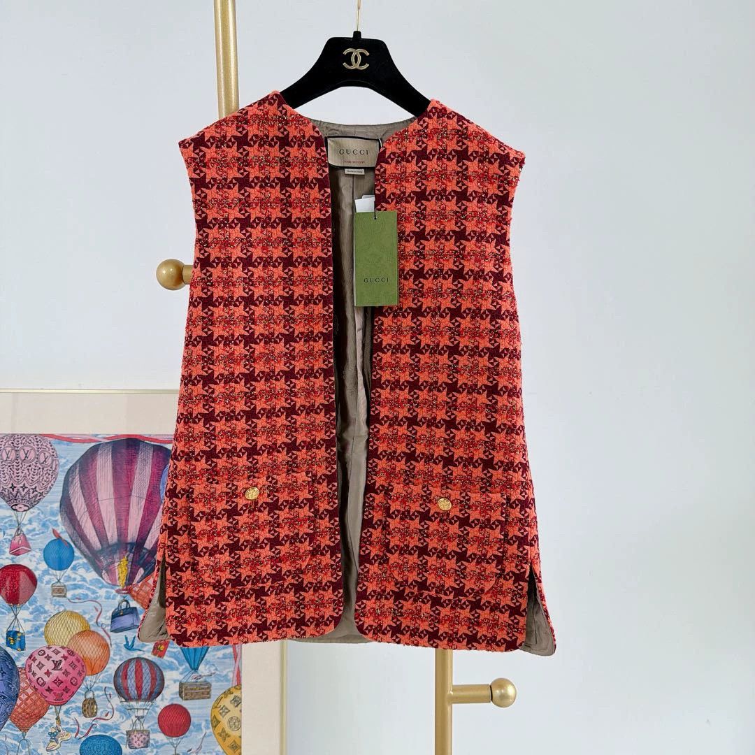 Gucci Gucci Orange Check Top & Shorts 40/38 NWT Size S / US 4 / IT 40 - 3 Thumbnail